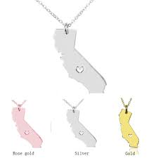 Click To Buy Suteyi Stainless Steel Necklace Bijouterie State California Charm State Persona State Necklace California State Necklace California Necklace
