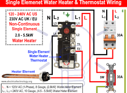 How To Wire Single Element Water Heater And Thermostat Water Heater Thermostat Water Heater Thermostat Wiring
