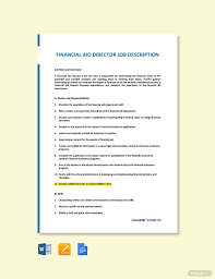 Operational administrative professional position summary: Financial Aid Director Job Ad Description Template Free Pdf Google Docs Word Template Net Job Description Template Job Description Clerk Jobs