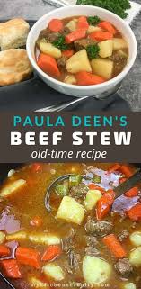 Add water, worcestershire sauce, garlic, bay leaves, onion, salt, sugar, pepper, paprika, and allspice. Paula Deen S Old Time Beef Stew Is An Easy Beef Stew Recipe With Carrots Potatoes Celery O Vegetable Beef Stew Recipe Beef Stew Recipe Easy Beef Stew Recipe