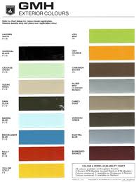1971 Holden Paint Charts And Color Codes