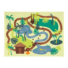 Djungelskog Rug Low Pile Ikea The Rug S Thick Pile Dampens Sound Creating A Snug Feeling And Is Soft To Walk On Kids Rugs Ikea Kids Rugs