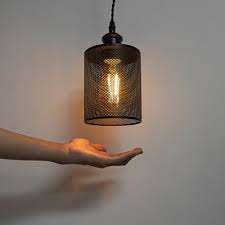 FSLiving 4-Packs 4.7" Black Industrial Metal Lampshade Replacement, Vintage  Carved Designed Iron Cylindrical Cover, DIY for Torchiere Pendants Table  Swag Lamp