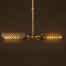 A ceiling light made from a matt black metal cage and comes with a polished white marble back panel. Brass Twin Horizontal Mesh Cage Ceiling Light