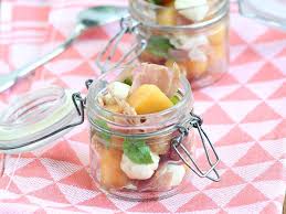Verrine De Melon Jambon Cru Et Mozzarella Recettes Recette Verrine Melon Recette Recette Verrine