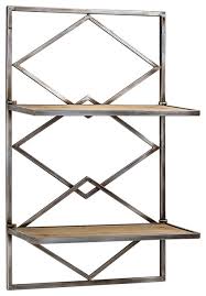 Iron wooden decorative wall shelf storage rack. Wood And Metal Hanging Shelf Rack Farmhouse Display And Wall Shelves By American Art Decor Inc Houzz