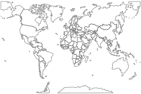 Beside or below the map is an area to write the place names associated with each number. User Cmglee World Map Coloring Page Free Printable World Map World Map