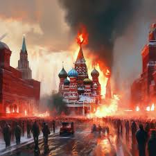 Красная площадь горит» — картинка создана в Шедевруме