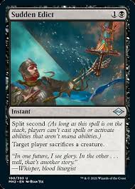 To give someone or something a rest or break. Sudden Edict Modern Horizons 2 Mh2 100 Scryfall Magic The Gathering Search