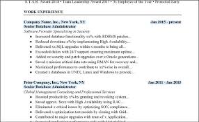 Database Administrator Resume Example Free Download