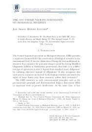 Pdf The 1992 United Nations Convention On Biological Diversity
