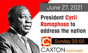 8 hours ago · president cyril ramaphosa is expected to address the nation on friday evening. Pretoria Rekord On Twitter Covid19 President Cyril Ramaphosa To Address The Nation Tonight Sunday June 27 At 20 00 We Will Update You With Live Coverage Https T Co Sn0xdkmkxw