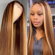Natural Ombre Blonde Long Straight Wig 150% Density, Glueless, Synthetic  Lace Front, Black Roots, Ponytail Types Style New16 From Xxpfyf123, $20.32 