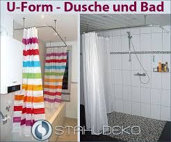 Duschvorhangstange U Form Barrierefrei Fur Badewannen Oder Dusche Edelstahl Oder Weiss Innenlauf System Duschvorhangstange Dusche Duschvorhang Ideen