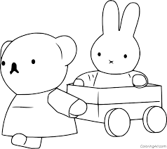 More sketches take a peek at some of the sketches created by our users, are you a sketchite? Miffy On The Toy Car And Boris Pulling Her Coloring Page Coloringall