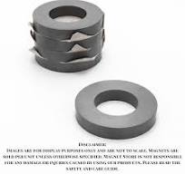 Ferrite Ring Large Magnet,4.72In Dia Big Round Ceramic Disc Heavy Duty  Magnets With Hole For DIY Crafts Science Projects Industrial