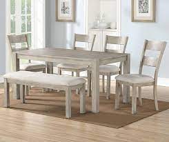 (8) weaver ii 6 piece dining set with alexa white chairs $1,270. Stratford Hayden Gray 6 Piece Dining Set With Bench Big Lots Dining Set With Bench Dining Room Small Dining Room Sets