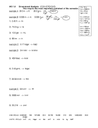 To illustrate the ideas of dimensional analysis, we describe some applications in uid mechanics. Ws 1 6 Dimensional Analysis Worksheet For 10th 12th Grade Lesson Planet