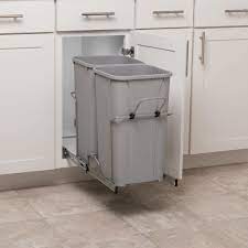 Simply Put 27-quart Plastic Soft Close Pull Out Trash Can Lowescom Pull Out Trash Cans Kitchen Trash Cans Trash Can Cabinet
