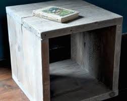 Reclaimed Wood Bedside Side Table Tea Coffee Table Custom Industrial Rustic Nightstand Bedroom Bathroom Living Room Furniture Scaffold Board Reclaimed Wood Bedside Bedside Side Tables Rustic Nightstand
