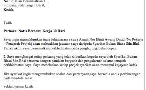 Namun adanya contoh surat berhenti kerja sangat dibutuhkan pegawai untuk merealisasikan pengunduran dirinya. Copy Past Surat Notis Berhenti Kerja Seminggu 4 Contoh Surat Berhenti Kerja Ikut Situasi Notis 24 Jam 2 Minggu Sebulan Versi Bm Copy Past Surat Notis Berhenti Kerja Seminggu