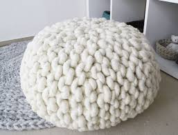 Danach folgen 8 reihen in beige. Strick Und Hakelbeispiele Fur Dicke Wolle Fur Teppiche Strickpoufs