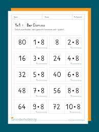 Einmaleins bingo zum ausdrucken : Domino Zum 1x1