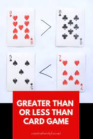 Be the first player to get rid of all your cards! Playing Card Greater Than Less Than Games Creative Family Fun