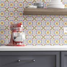 Glass mosaic tiles are great on floors and walls and. Wallpops Tuscan 10 X 10 Resin Peel Stick Mosaic Tile Reviews Wayfair