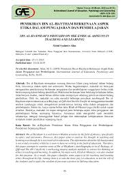 Sen tanıdığım herkesten daha hayat dolusun. Ibn Al Haytham Research Papers Academia Edu