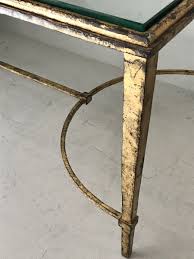 C2a rectangular rose gold coffee table. Coffee Table In Gilded Wrought Iron Ref 83498