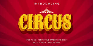 Circus Vintage Font Style Effect Mockup Vintage Fonts Font Styles Mockup