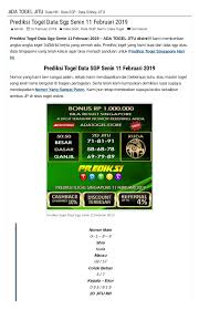 Prediksi Togel Data Sgp Senin 11 Februari 2019