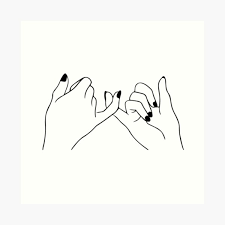 Dessin pour sa bff c 39 est un dessin que j 39 ai fait avec. Impressions Artistiques Sur Le Theme Pinky Promise Redbubble
