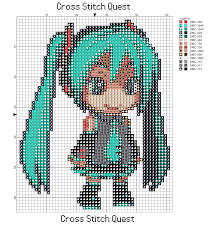 Bleach wedding anime cross stitch pattern in pdf dmc. Free Hatsune Miku Cross Stitch Pattern Vocaloid Cross Stitch Quest