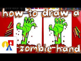 How To Draw A Zombie Hand Coming Out Of The Ground Art For Kids Hub Lots More Halloween Themed How Art For Kids Hub Art Lessons For Kids Hand Art Projects