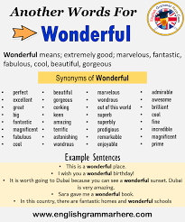 Pretty, on the other hand, may be more based on physical appearance that can be molded by cosmetics. Another Word For Wonderful What Is Another Synonym Word For Wonderful English Grammar Here