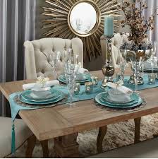 Gold Teal Dining Room Table Decor Dining Table Decor Dinning Room Decor