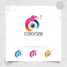 photography and photo logo design with concept of colorful camera lens icon vector for photographer photo logo design wedding photography logo wedding photography logo design
