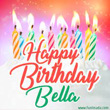 Our shop is closed, but delivery still on 🤩 just suprised your love ones with our promo packages because him/her is still deserved to be celebrated! Happy Birthday Gif For Bella With Birthday Cake And Lit Candles Download On Funimada Com