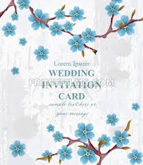 186 17 postcard picture frame. Wedding Invitation Card Vector Blue Spring Flowers Beautiful Vertical Floral Frame 3d Background Frimufilms
