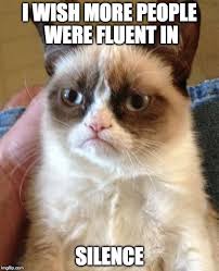 Grumpy Cat I Wish More People Were Fluent In Silence Image Tagged In Memes Grumpy Cat Silence M Grumpy Cat Quotes Funny Grumpy Cat Memes Grumpy Cat Humor