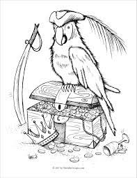 Sweet parrot coloring pages for kids pirate sheet. Pirates Parrot Coloring Page Coloringbay