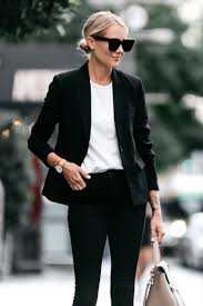Black Blazer With Jeans Women Blonde Woman Wearing Black Blazer White Tshirt Black Skinny Jeans Outift Fashion Jackson Dallas Blog Black Blazer Outfit Black Blazer Style White Tshirt Outfit