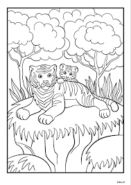 Coloriage chiot les 101 dalmatiens. Coloriage Un Tigre Et Son Petit Tidou Fr