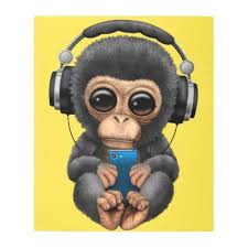 Baby Chimp With Headphones And Cell Phone Metal Print Zazzle Com In 2019 Posters Metal Art Cute Drawings Cute Animal Drawings Cute Baby Animals
