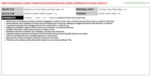 dairy chemist resumes samples