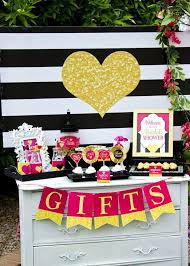 Pink Black And White Bridal Wedding Shower Party Ideas Photo 9 Of 34 Kate Spade Bridal Shower Bridal Shower Centerpieces Bridal Shower Party