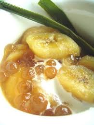 The Happy Tummy Kitchen Sweetened Banana And Sago Pearls In Coconut Milk Filipino Food Dessert Food Sago Recipes