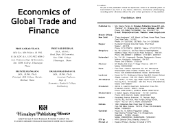 Pdf Economics Of Global Trade And Finance